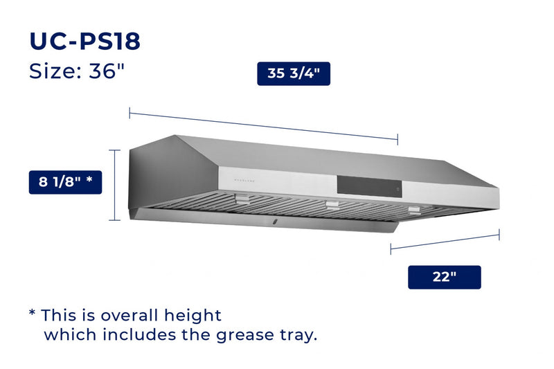  Chef 36-in Ducted Black Stainless Steel Undercabinet Range Hood