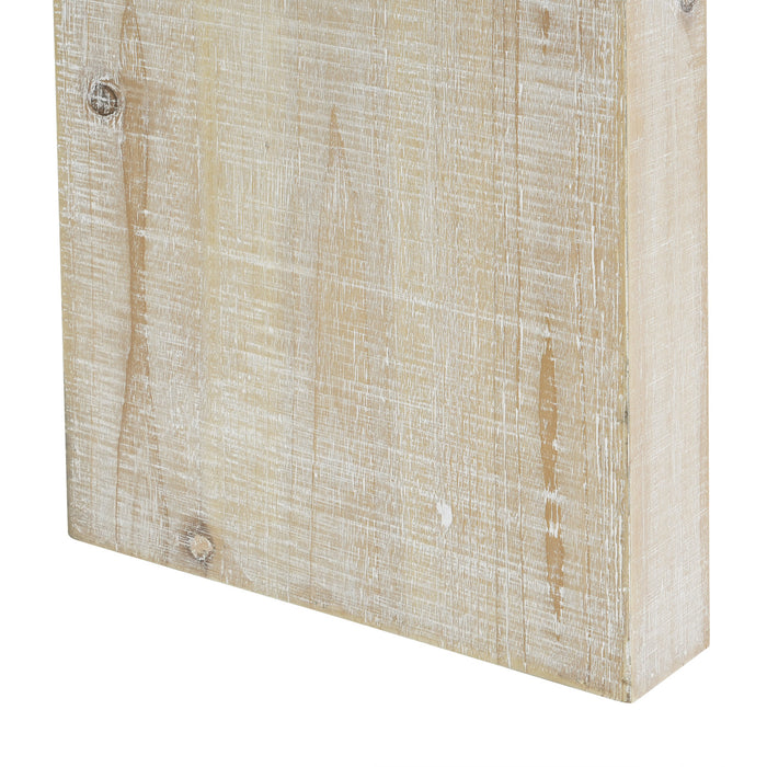 Cedar Table Console en Bois 52 po avec Bord Courbe et Finition Vieillie, Naturel