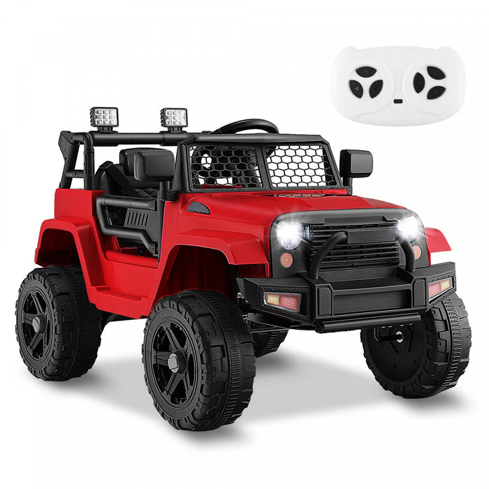 Costway 12v Enfants Roulent Sur La Telecommande De Vehicule Electrique De Voiture De Camion Avec La Musique Et Le Rouge Clair