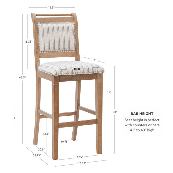 Tabouret bar Emmy en tissu - gris