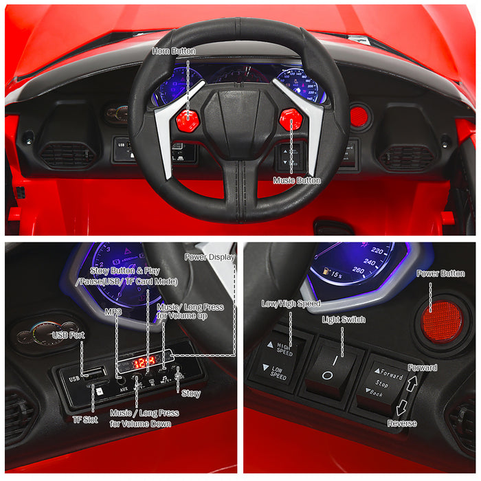 Voiture Electrique Pour Enfant 12v Costway – 2,4g, Mp3