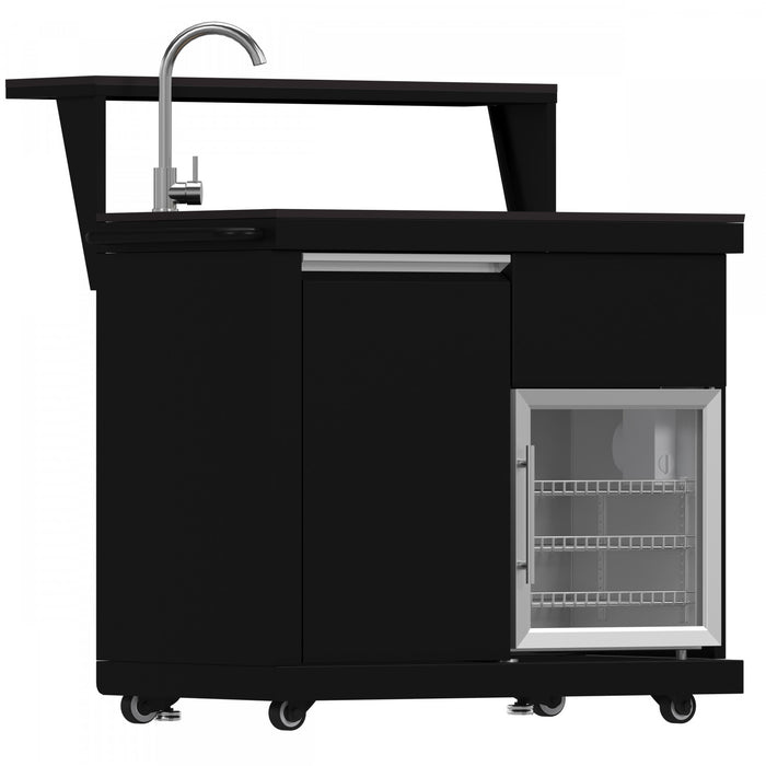 Module barbecue et evier All'Aperto 62 600 BTU avec comptoirs noirs et bar – FODKT2582BLK