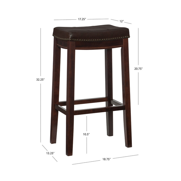 Tabouret bar Claridge en similicuir et sans dossier - brun