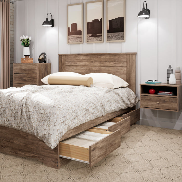 Tête de lit à panneau plat pour grand lit - gris délavé