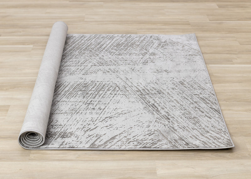 Tapis Hudson aux coups de pinceau vieillis gris creme, 5'3\" x 7'7\"