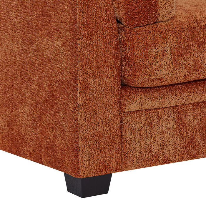 Flare Canape Moderne 83.5 po a Accoudoirs Evases et Coussin Haute Densite, Caramel