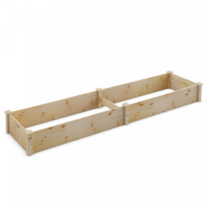 Lit De Jardin Sureleve En Bois De Sapin Sans Fond, Jardiniere Exterieure Pour Herbes, Legumes, Plantes, Lit De Plantation Pour Jardin, Balcon, Terrasse, Facile A Assembler, 240x60x25 Cm