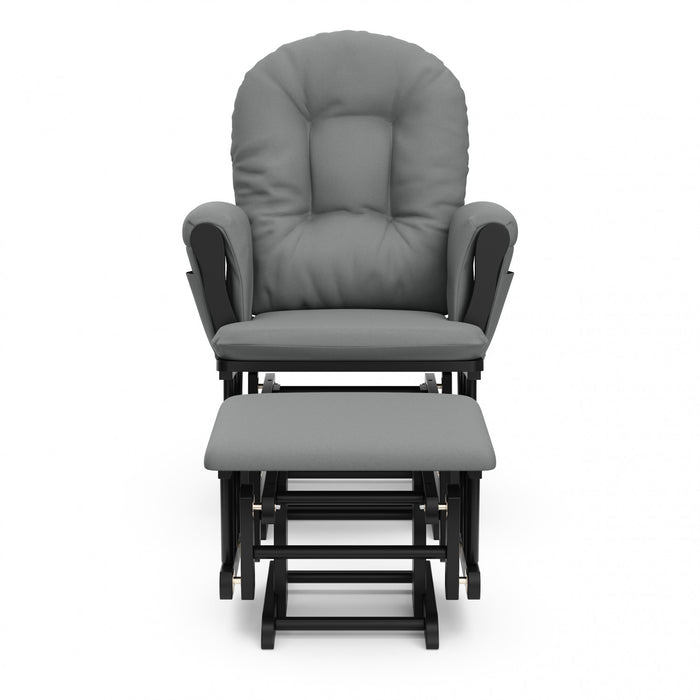Storkcraft Hoop Fauteuil bercant et pouf - Noir avec gris
