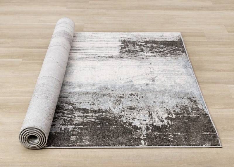 Tapis Hadley au design decolore bleu gris taupe, 7'10\" x 10'6\"