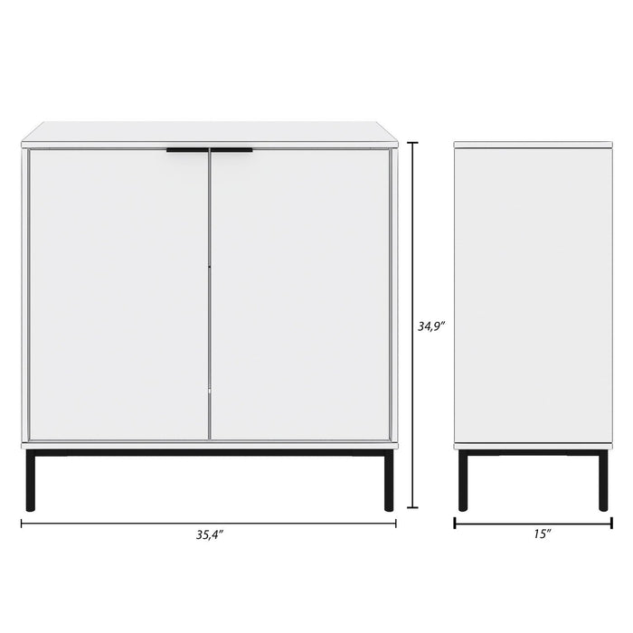 Armoire de rangement mince Nordika à 2 portes - noire