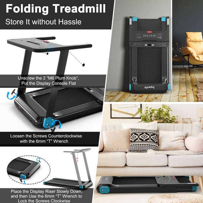 Marque Costway Tapis De Course/marche Compact Electrique Pliant Avec Application Haut Parleur