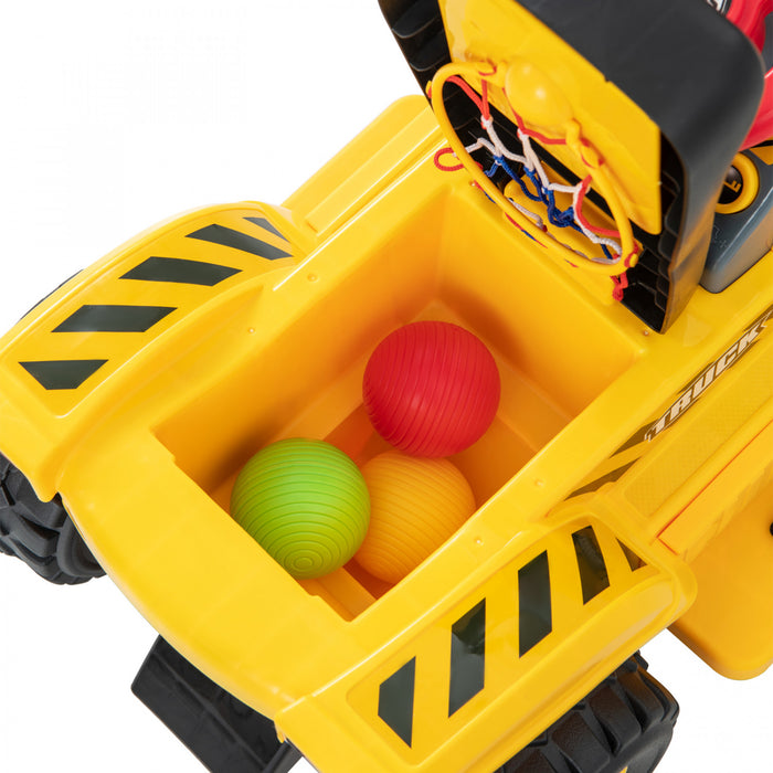 Costway 6v Electric Kids Ride Sur L'excavatrice Pretend Jouer Tracteur De Jouet W / Cercle De Basket-ball