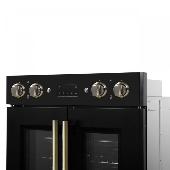 Four mural electrique double Asti 30 pouces, noir, 7,36 pi³ - FBOEL1340-30BLK