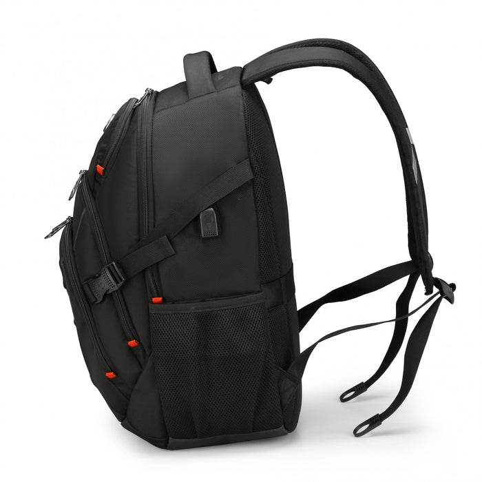 Sac a dos scolaire Swissdigital Meilen – Sac pour ordinateur portable de 17\", chargement USB, detecteur SDD, protection RFID, systeme Add-A-Bag, pret pour le voyage