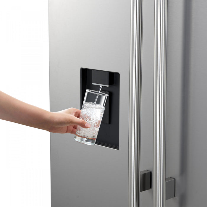 Refrigerateur Aosta de 36 po en acier inoxydable a portes francaises, 22,4 pi³ – FFFFD1866-36SB