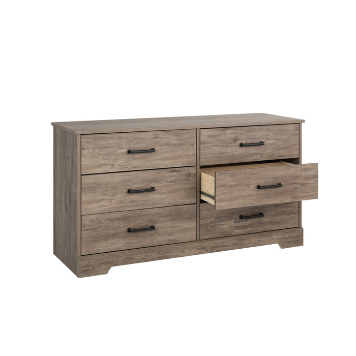 Commode champêtre Rustic Ridge de Prepac à 6 tiroirs - brune