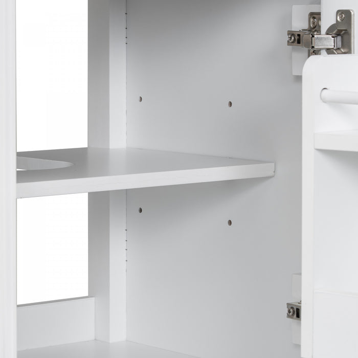 Jocelyn Meuble-lavabo de 20\" avec vasque en ceramique et structure en bois caoutchouc massif, Noir