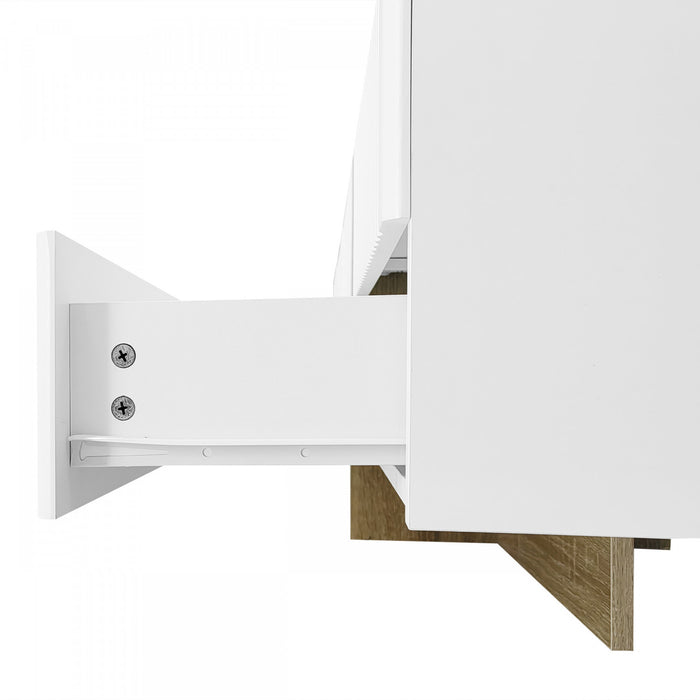 Emily 74.7\" Grand Cabinet TV de Rangement avec Portes et Tiroirs, Dore