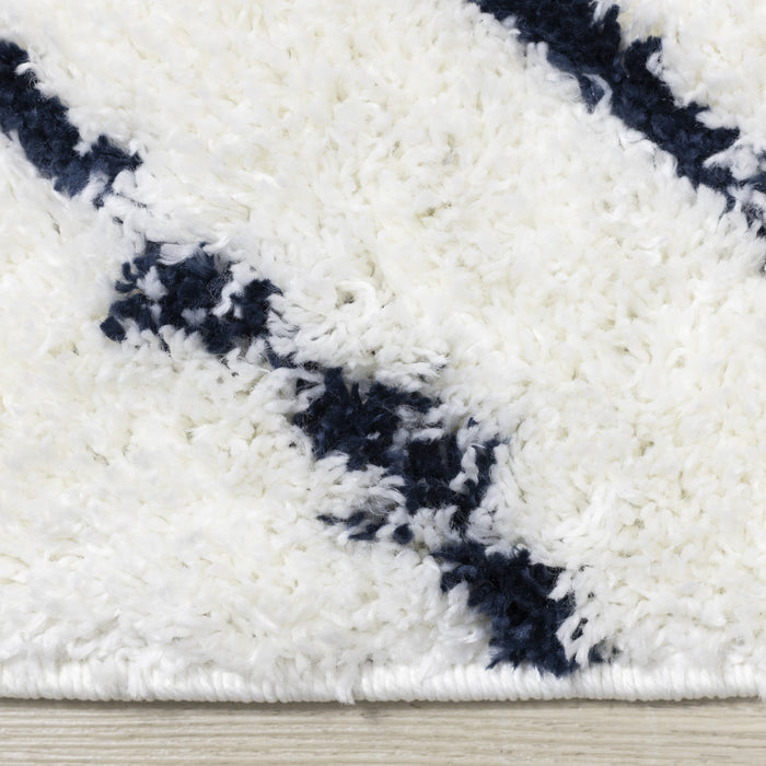 Carpette à poil long Taylor à motif de diamants - 7 pi 10 po x 10 pi 6 po