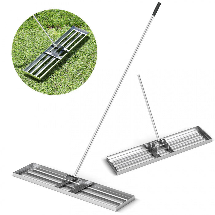 Costway Pelouse Nivelant Rake 42 \"x 10\" Outil De Pelouse De Niveau Pour Jardin Arriere-cour/pelouse Argent