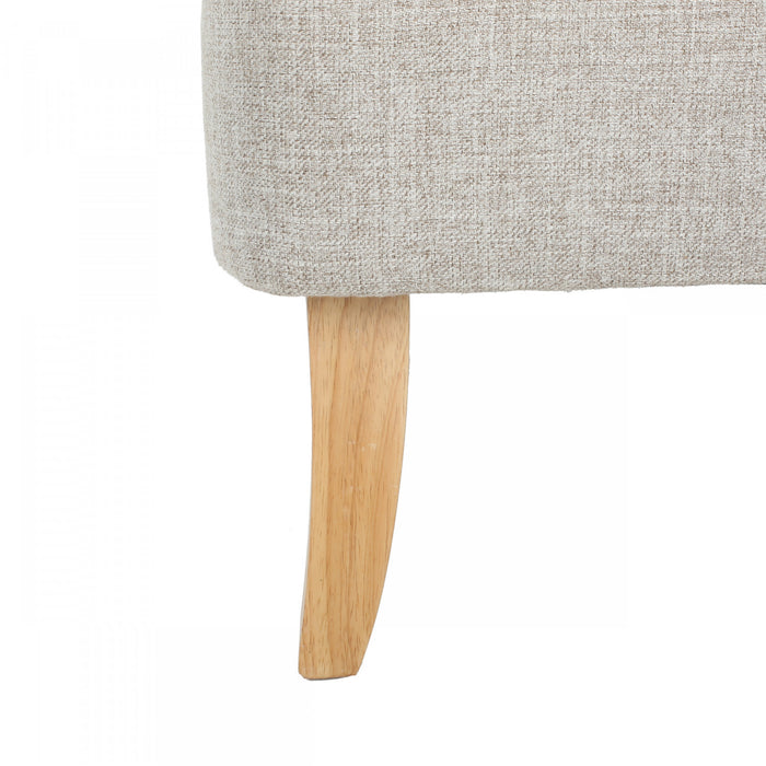 Causeuse Zona En Tissu aspect lin Avec Pattes Évasées En Bois - Beige