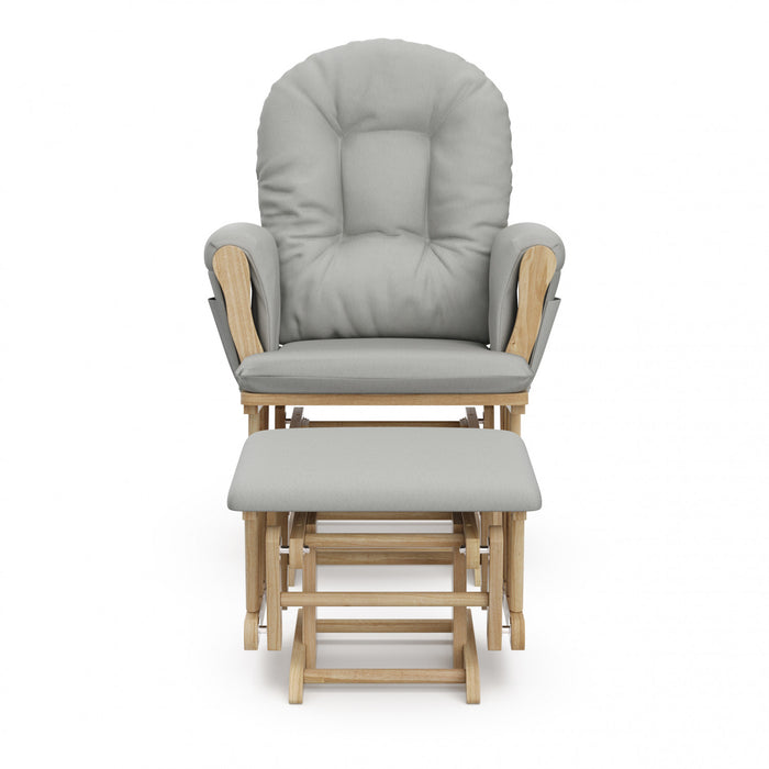 Storkcraft Hoop Fauteuil bercant et pouf - Natural avec gris clair