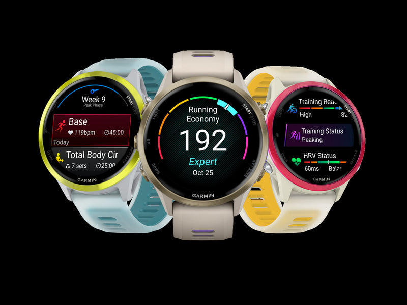 Garmin Forerunner 570 Smartwatch 42mm, Amoled, Raspberry Aluminum, Bone/mango, Gps Fitness Tracker, Running, 10-day Battery