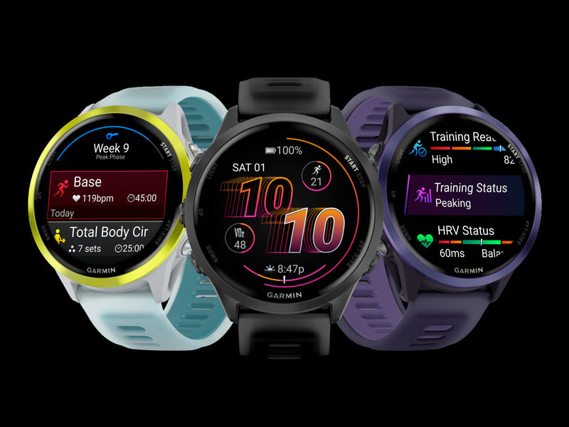 Garmin Forerunner 570 Smartwatch 47mm, Amoled, Amp Yellow Aluminum, Whitestone/turquoise, Gps Running Tracker, 11-day Battery