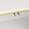 Croma 67 Inch Modern High-Gloss TV Stand with Cable Management and Gold Trim, White | Croma Meuble TV Moderne Haute Brillance 67 po avec Gestion des Cables et Garniture Doree, Blanc