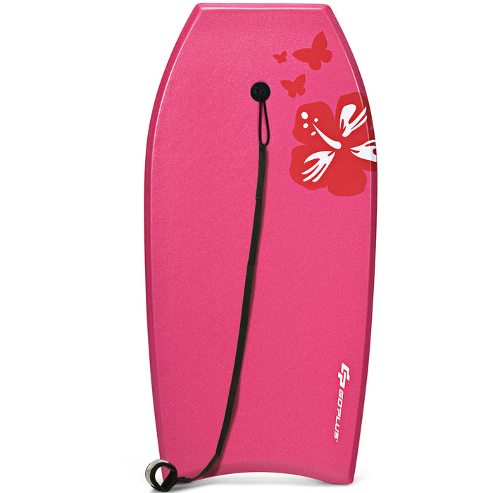 Goplus 41'' Super Leger Bodyboard Surfing W/leash Eps Core Embarque Ixpe Rose