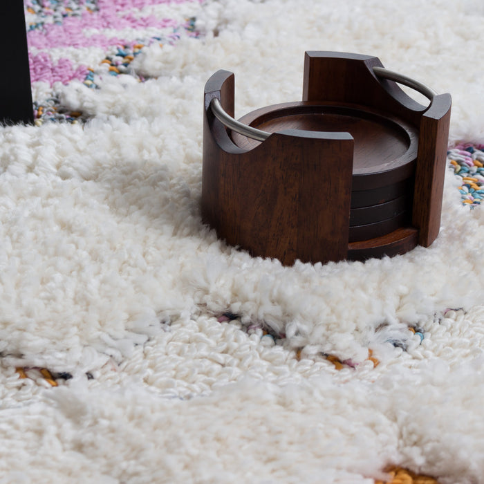 Carpette à poil long Lola à motif de diamants - 2 pi 7 po x 8 pi