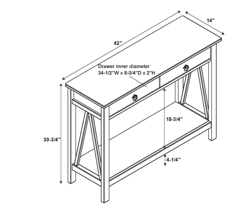 Console Titian - bois de grève