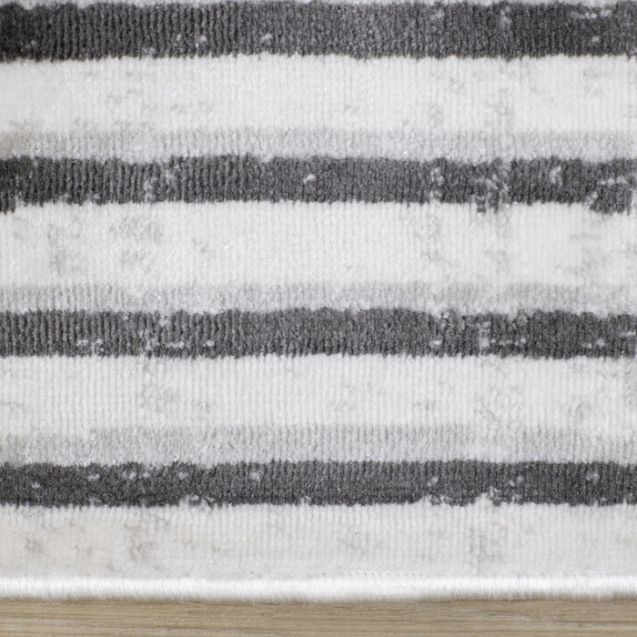 Carpette à motifs de lignes de tressage multicolore lavable à la machine - 7 pi 10 po x 10 pi 6 po