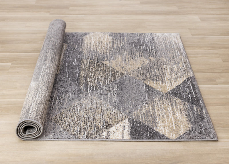 Tapis Dayton a motif de losanges vieillis, 6'7\" x 9'6\"