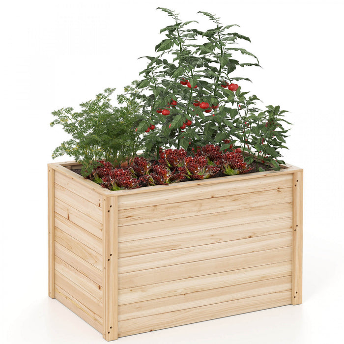 Costway 1 Pcs Boite De Planteur Elevee Avec Base Ouverte Pour Legumes Profondement Enracines