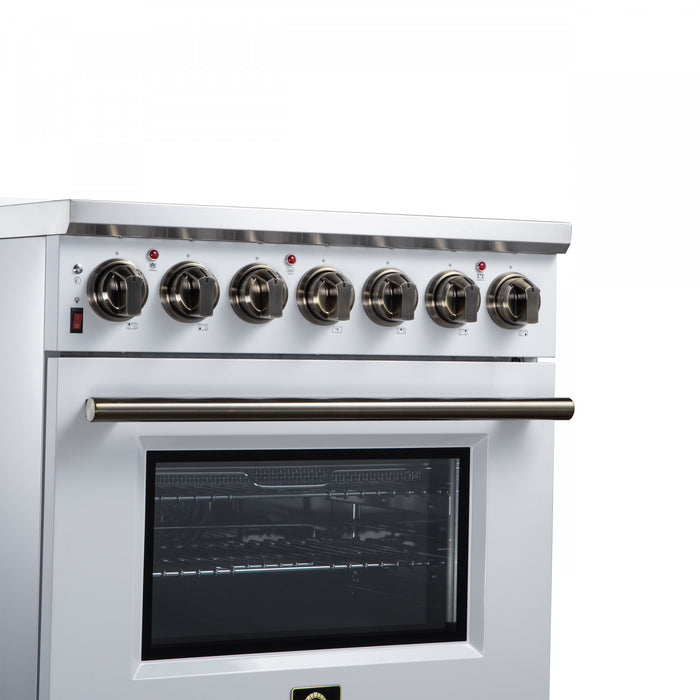 Cuisiniere electrique Massimo de 30 po, 5 foyers radiants, 4,32 pi³, blanc - FFSEL6020-30WHT