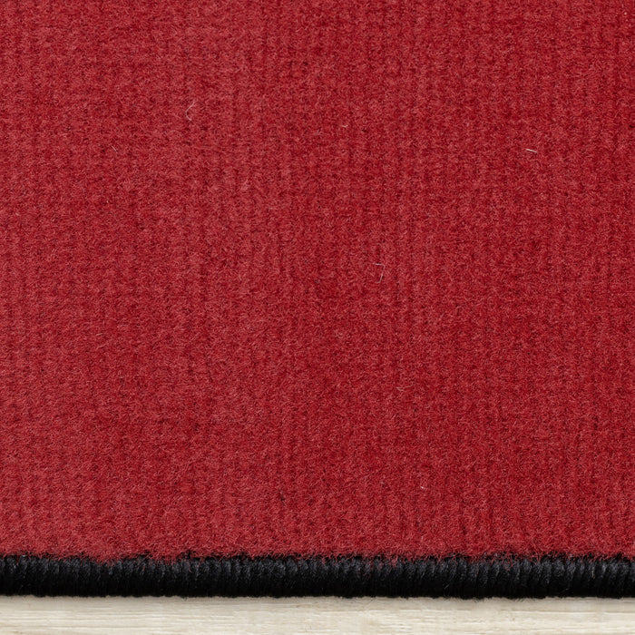 Carpette Forte rouge, noire et blanche à motif géométrique - 7 pi 9 po x 10 pi 6 po