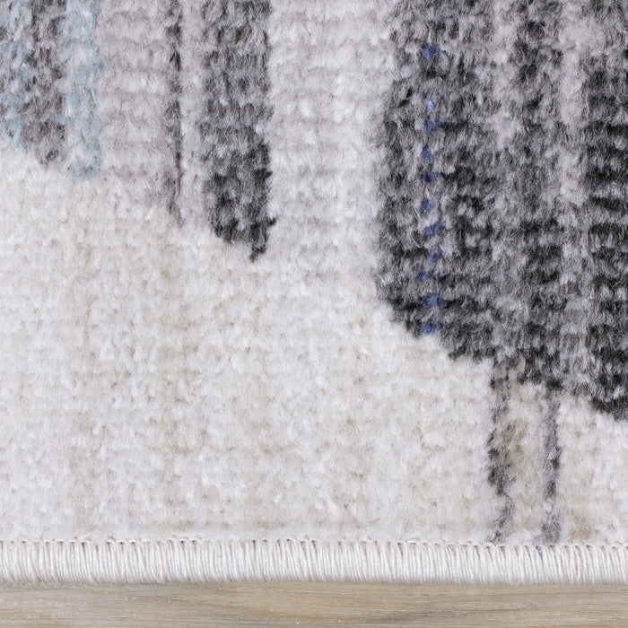 Carpette Fitzgerald à motifs géométriques vieillis - 5 pi 3 po x 7 pi 7 po