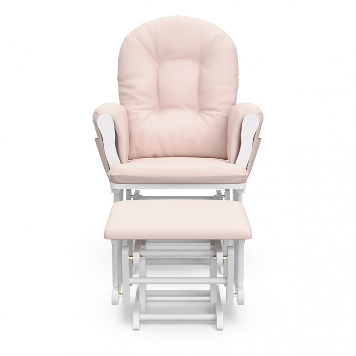 Storkcraft Hoop Fauteuil bercant et pouf - Blanc avec pink