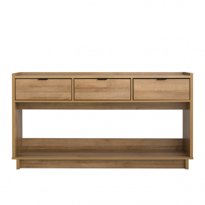 Console Simply Modern de Prepac à 3 tiroirs - chêne naturel