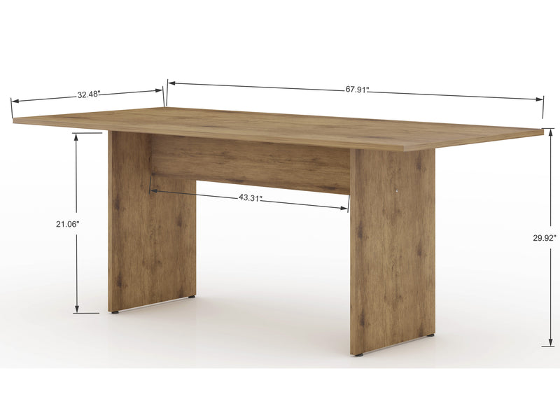 Table champêtre rustique Nomad de Manhattan Comfort de 67,91 po pour la salle à manger - naturelle
