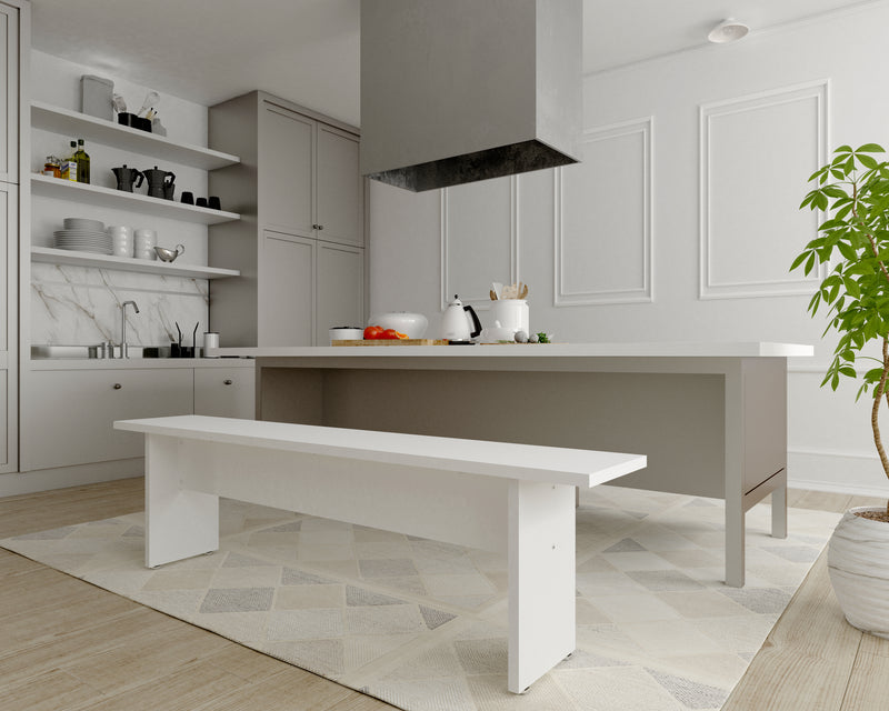 Banc moderne Nomad de Manhattan Comfort de 67,91 po pour la salle à manger - blanc