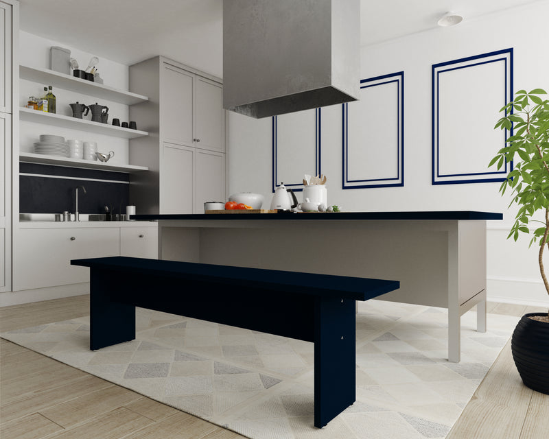 Banc moderne Nomad de Manhattan Comfort de 67,91 po pour la salle à manger - bleu minuit Tatiana