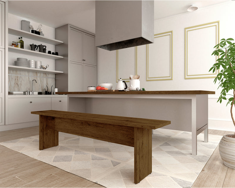 Banc champêtre rustique Nomad de Manhattan Comfort de 67,91 po pour la salle à manger - naturel