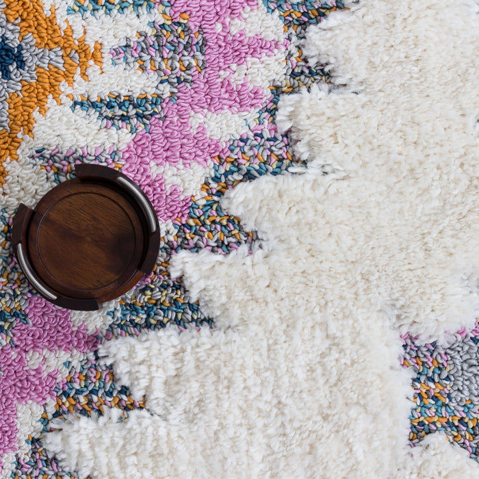 Carpette à poil long Lola à motif de diamants - 2 pi 7 po x 8 pi