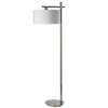 Lampe à pied de Dainolite avec abat-jour blanc, fini chromé satiné et 1 ampoule