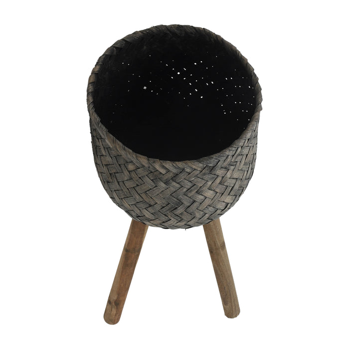 Cache-pot en bambou sur support - ensemble de 2