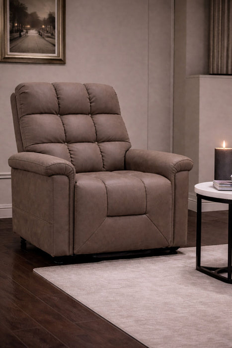 Fauteuil basculeur à inclinaison électrique Linden de 35,5 po d’apparence cuir - brun