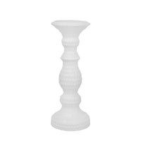 Bougeoir de 12 po en céramique avec fossettes - blanc