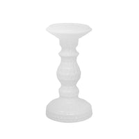 Bougeoir de 8 po en céramique avec fossettes - blanc